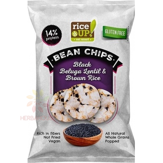 Obrázok pre Rice Up Bezlepkový ryžový chips s čiernou šošovicou Beluga (60g)