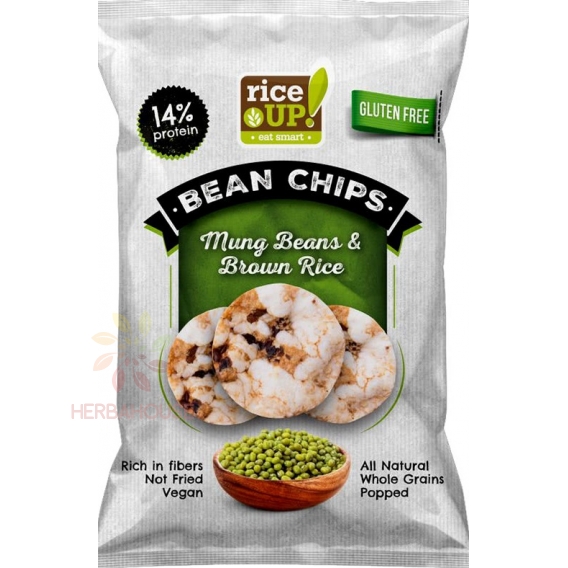 Obrázok pre Rice Up Bezlepkový ryžový chips s fazuľou mungo (60g) 