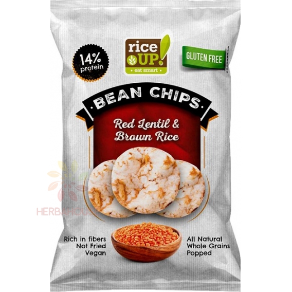 Obrázok pre Rice Up Bezlepkový ryžový chips s červenou šošovicou (60g)
