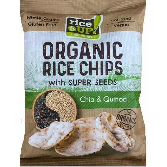 Obrázok pre Rice Up Bio Bezlepkový Ryžový chips s quinou a chia semienkami (25g)