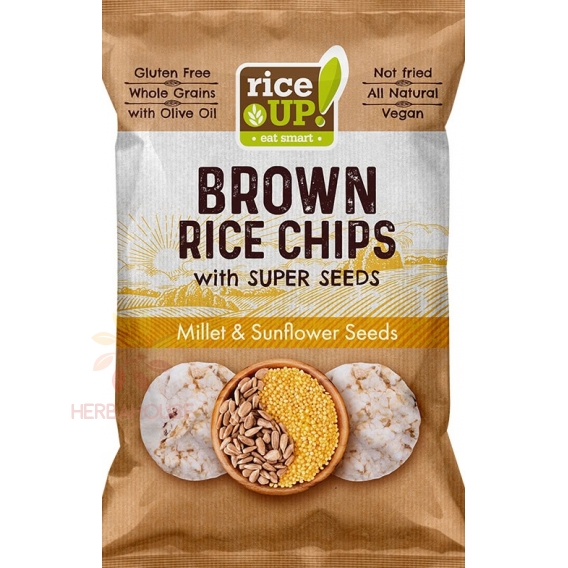 Obrázok pre Rice Up Bio Bezlepkový Ryžový chips so slnečnicovými semenami a prosom (25g)