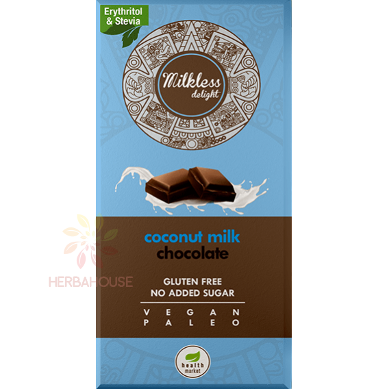 Obrázok pre Health Market Milkless Delight Čokoláda s kokosovým mliekom so sladidlom (80g)