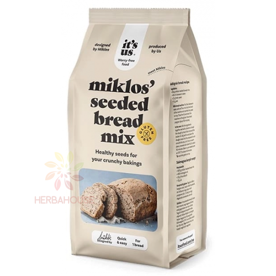 Obrázok pre Naturbit It´s us Miklos Bezlepková múčna zmes na prípravu viaczrnného chleba (500g) 