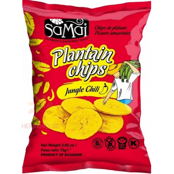 Obrázok pre Samai Banánové chipsy Plantain ostré chilli (75g)