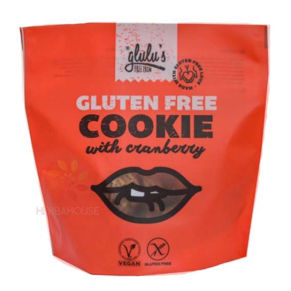 Obrázok pre Glulu's FreeFrom Vegan Bezlepkové Brusnicové sušienky (100g) 