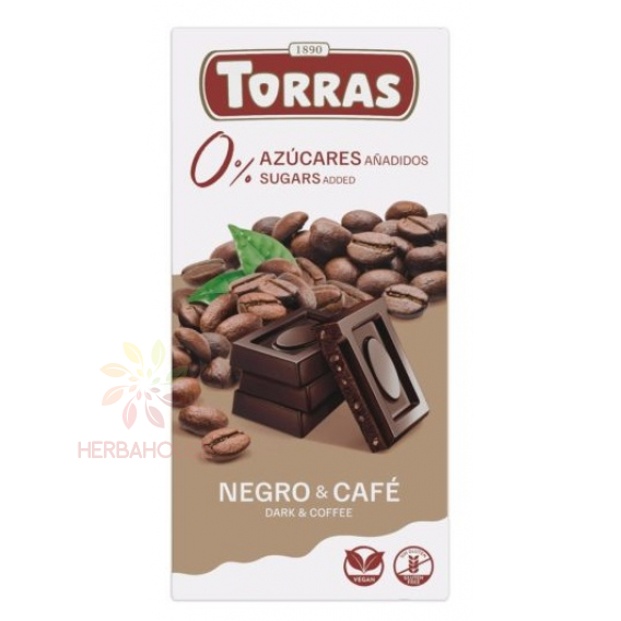 Obrázok pre Torras Bezlepková horká čokoláda s kávou bez pridaného cukru (75g)