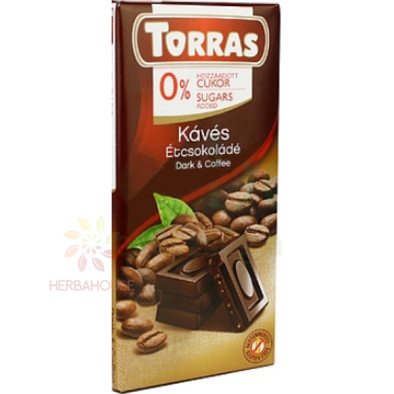 Obrázok pre Torras Bezlepková horká čokoláda s kávou bez pridaného cukru (75g)