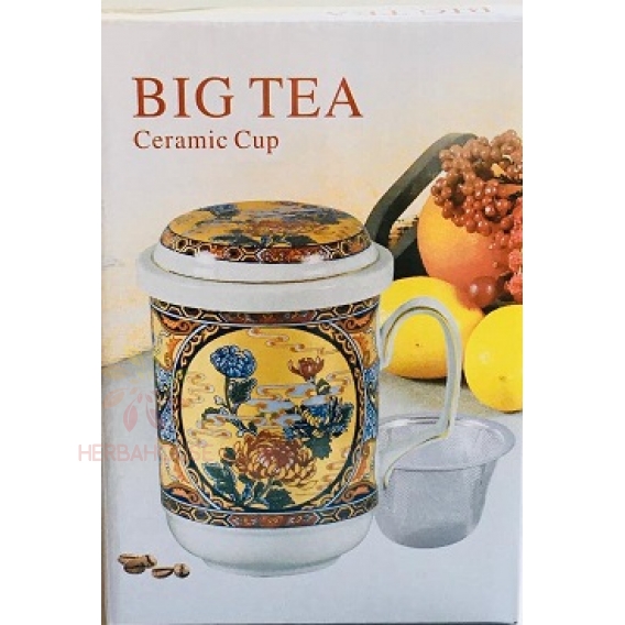 Obrázok pre Dr.Chen Big Tea Keramický hrnček so sitkom a vrchnákom (1ks)