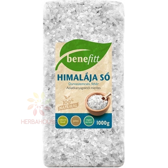 Obrázok pre Benefitt Himalájska soľ biela hrubozrnná (1000g)