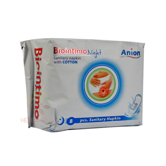 Obrázok pre Biointimo Anion Night Dámske nočné hygienické vložky s krídelkami (8ks)