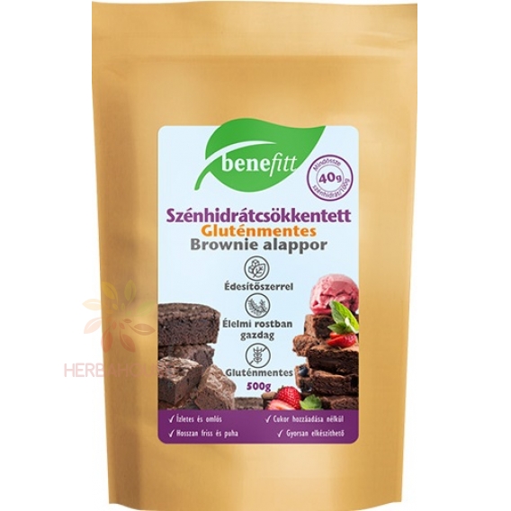 Obrázok pre Benefitt Bezlepková Múčna zmes na prípravu brownie so zníženým obsahom sacharidov (500g)