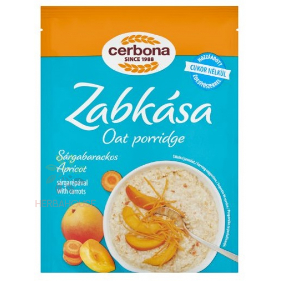 Obrázok pre Cerbona Ovsená kaša s marhuľou a mrkvou bez pridaného cukru so sladidlom (50g)
