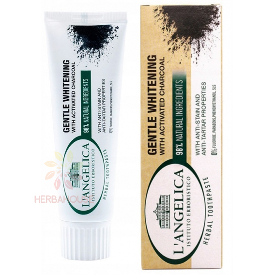 Obrázok pre L´Angelica Gentle Whitening Herbal Prírodná bieliaca zubná pasta s aktívnym uhlím (75ml)