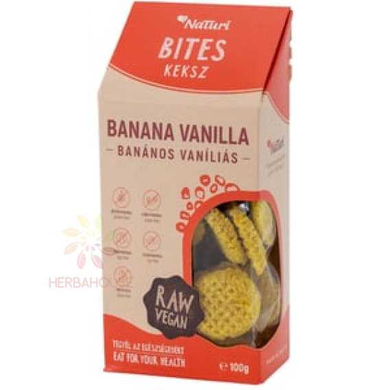 Obrázok pre NaTuri Bites Bezlepkové banánové vanilkové sušienky (100g)