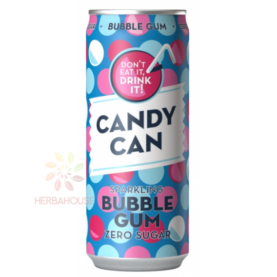 Obrázok pre Candy Can Sýtený nápoj s príchuťou žuvačky so sladidlami (330ml)