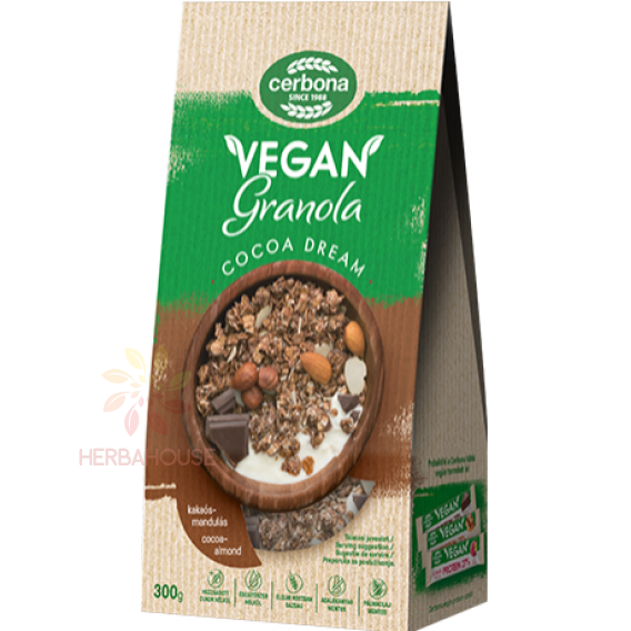 Obrázok pre Cerbona Vegan Čokoládovo-mandľová granola bez pridaného cukru (300g) 