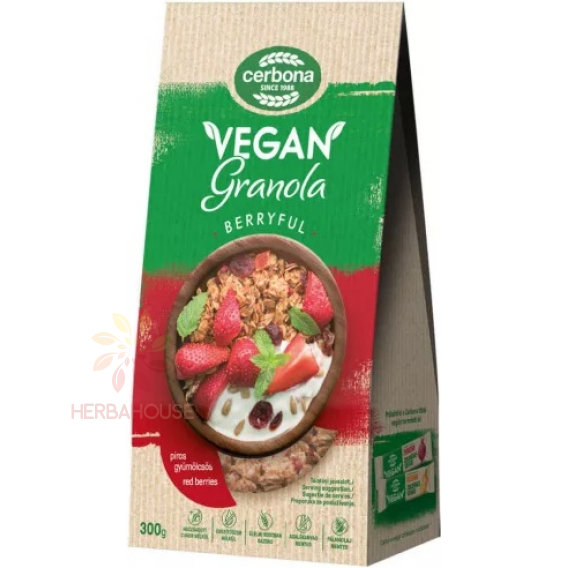 Obrázok pre Cerbona Vegan Granola s červeným ovocím bez pridaného cukru (300g) 