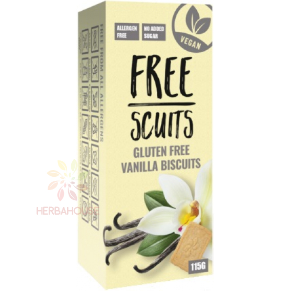 Obrázok pre FreeScuits Bezlepkové vanilkové sušienky so sladidlom (115g)