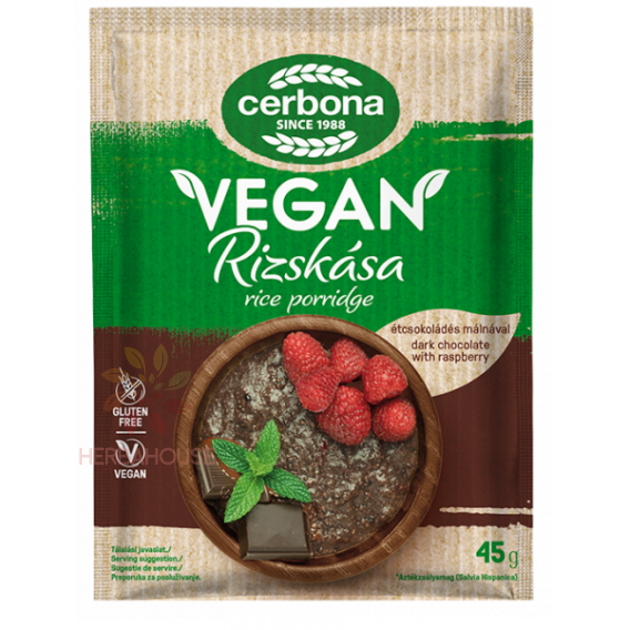 Obrázok pre Cerbona Vegan Bezlepková Ryžová kaša čokoláda malina (45g)