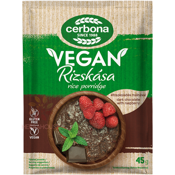 Obrázok pre Cerbona Vegan Bezlepková Ryžová kaša čokoláda malina (45g)