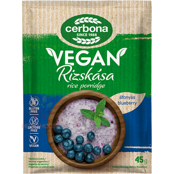 Obrázok pre Cerbona Vegan Bezlepková Ryžová kaša čučoriedky (45g)