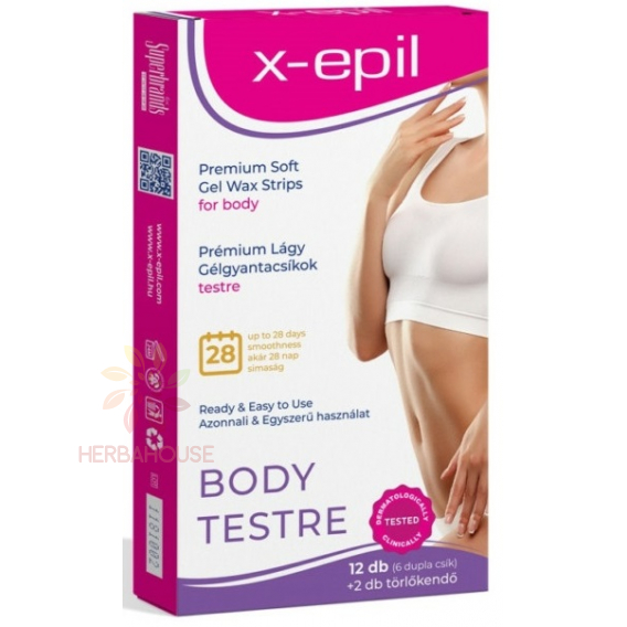 Obrázok pre X-Epil Premium Soft Depilačné pásiky so studeným voskom na depiláciu tela (12ks)