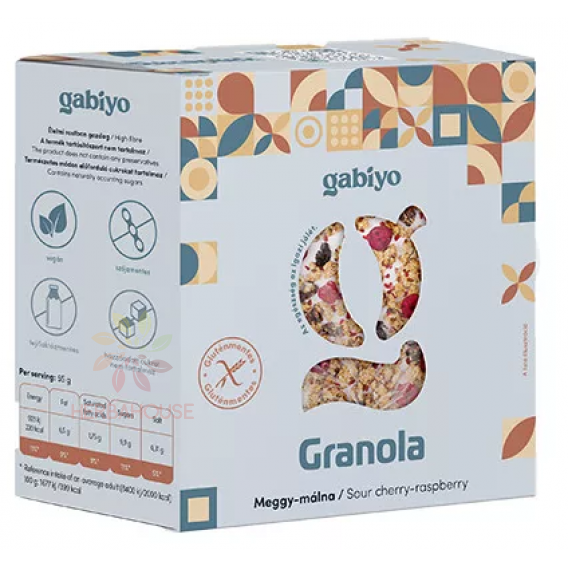 Obrázok pre Gabiyo Bezlepková granola višňovo-malinová bez pridaného cukru (275g) 