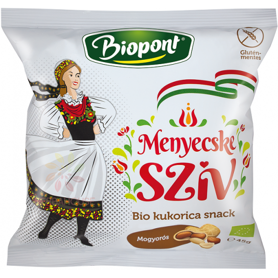 Obrázok pre Biopont Bio Kukuričný snack Menyecske srdce arašidový (45g)