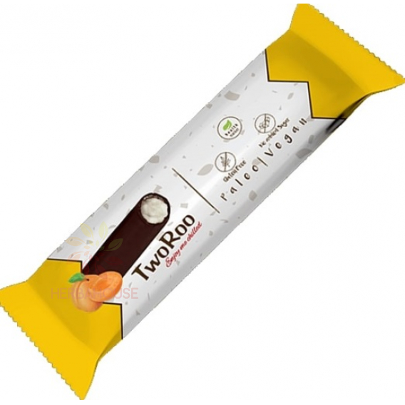 Obrázok pre TwoRoo Bezlepková marhuľová citrónovo vanilková tyčinka v horkej čokoláde so sladidlom (30g)