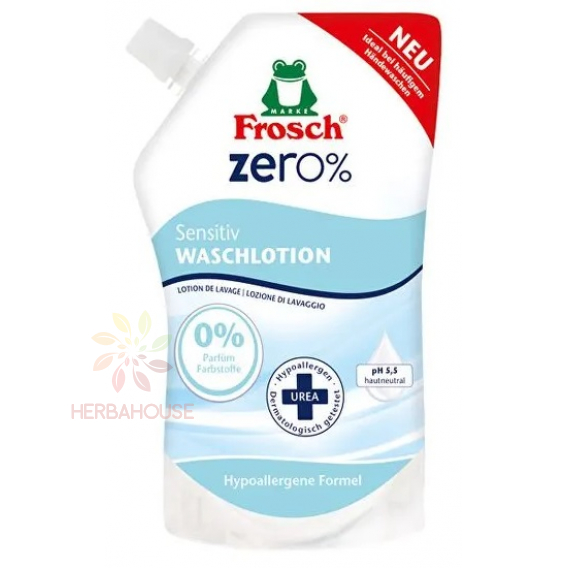 Obrázok pre Frosch Eko Sensitive Zero% Tekuté mydlo pre citlivú pokožku – náhradná náplň (500ml)