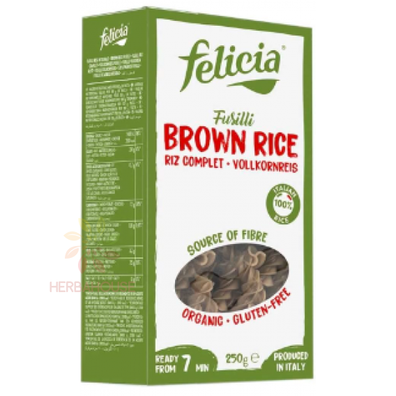Obrázok pre Felicia Bio Bezlepkové cestoviny z hnedej ryže - fusilli (250g)