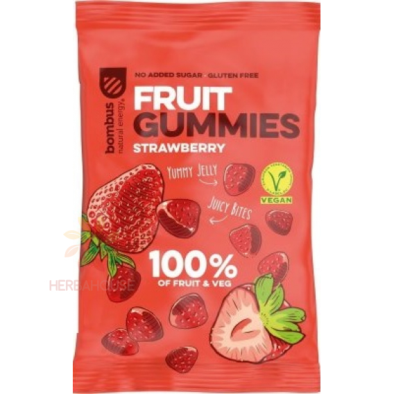 Obrázok pre Bombus Fruit Energy Gummies gumové cukríky jahodové (35g)