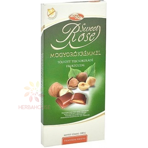 Obrázok pre Microse Bezlepková Mliečna čokoláda s fruktózou plnená krémom s orieškovou príchuťou (100g)