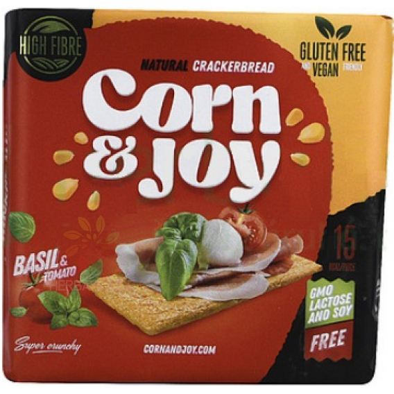 Obrázok pre Corn & Joy Bezlepkový Extrudovaný kukuričný chlieb s paradajkami a bazalkou (100g)