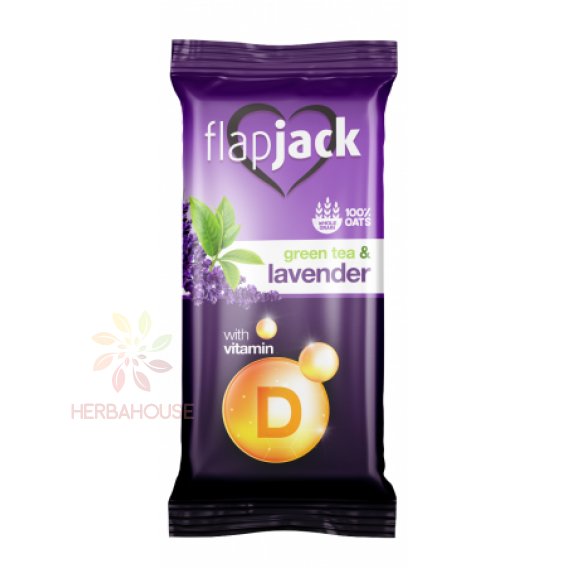 Obrázok pre FlapJack Ovsená tyčinka levanduľa a zelený čaj s vitamínom D (60g)
