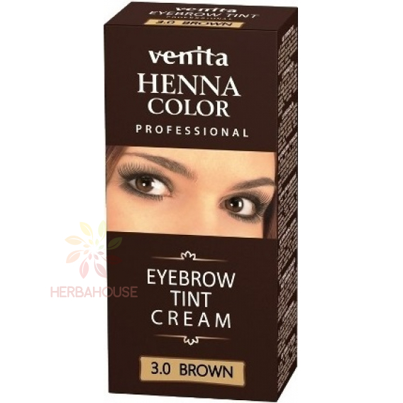 Obrázok pre Venita Henna Color prírodná farba na obočie a mihalnice - hnedá (15g)