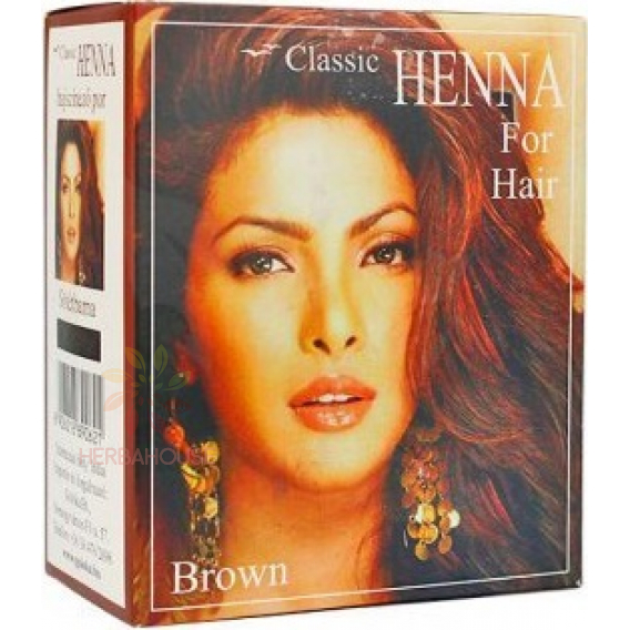 Obrázok pre Classic Henna farba na vlasy v prášku - tmavo hnedá (100g)