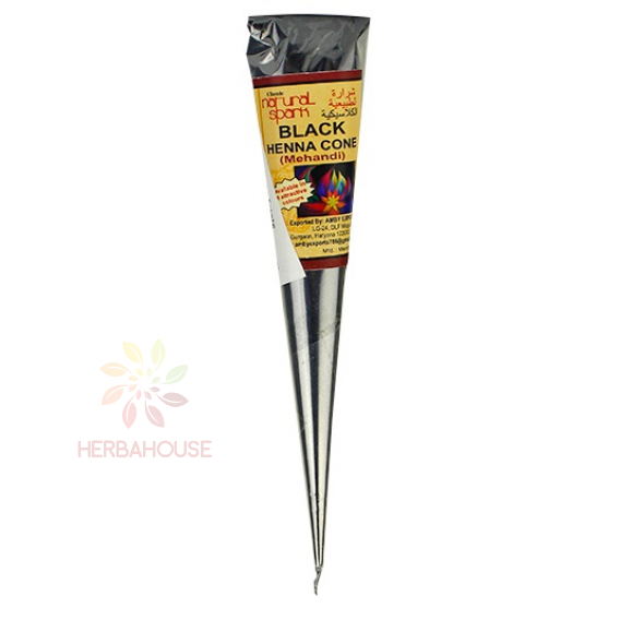 Obrázok pre Classic Henna Klasická prírodná telová farba henna lievik - čierna farba (25g)