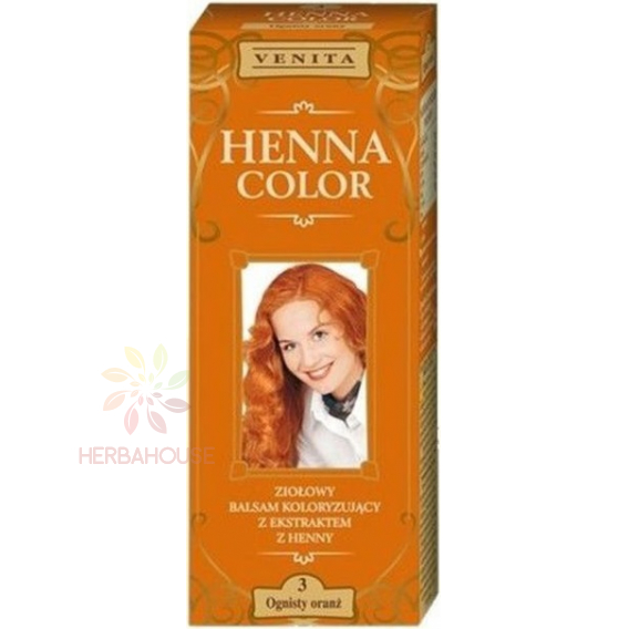Obrázok pre Venita Henna Color prírodná farba na vlasy 3 - pomarančová (75ml)