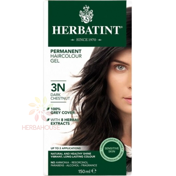 Obrázok pre Herbatint Prírodná permanentná farba na vlasy 3N - tmavý gaštan (150ml)
