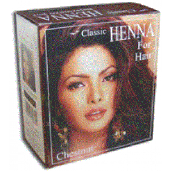 Obrázok pre Classic Henna farba na vlasy v prášku - gaštanová (100g)