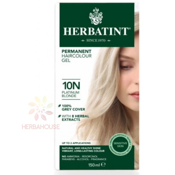 Obrázok pre Herbatint Prírodná permanentná farba na vlasy 10N - platinová blond (150ml)