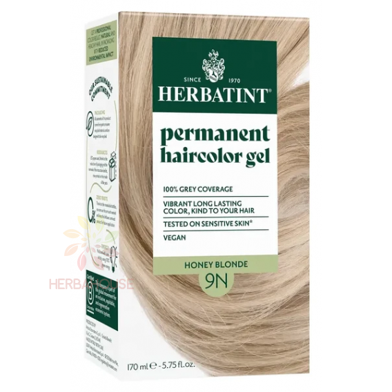 Obrázok pre Herbatint Prírodná permanentná farba na vlasy 9N - medová blond (170ml)