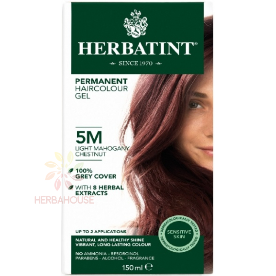 Obrázok pre Herbatint Prírodná permanentná farba na vlasy 5M - svetlý mahagónový gaštan (150ml)