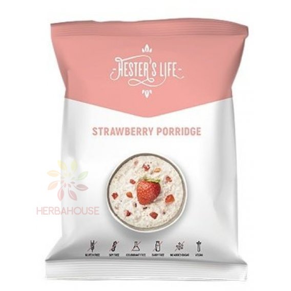 Obrázok pre Hester´s Life Strawberry Porridge Bezlepková ovsená kaša jahodová bez pridaného cukru (50g) 