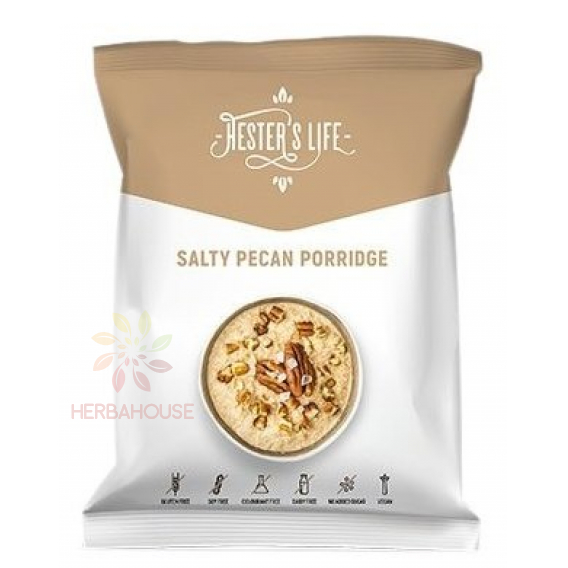 Obrázok pre Hester´s Life Salty Pecan Porridge Bezlepková ovsená kaša slaný pekan bez pridaného cukru (50g) 